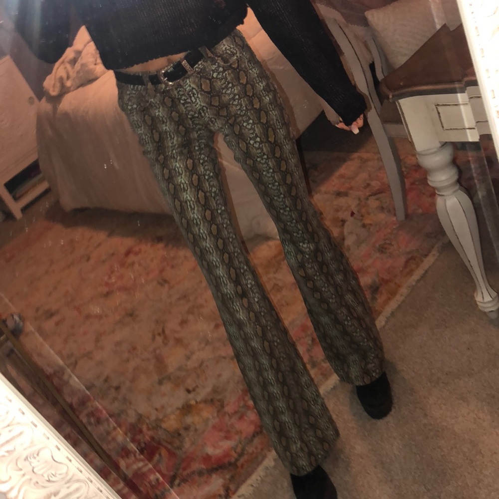 Urban outfitters high rise snakeskin flare jeans